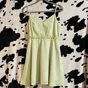 SHEIN Light Green Spaghetti Strap Mini Dress
